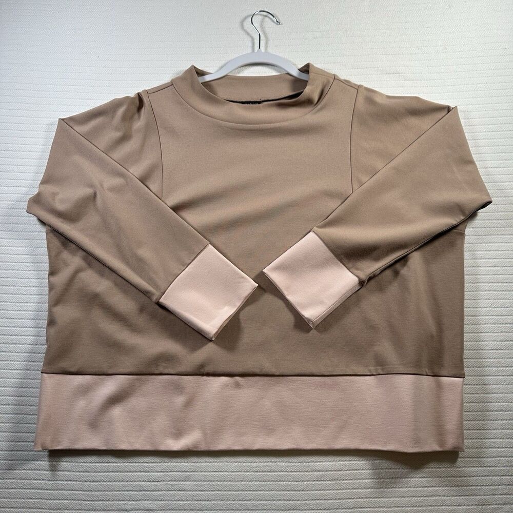 Ann Taylor Women’s XL Long Sleeve Mock Neck Colorblock Blouse Top